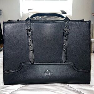 EaseGave Laptop Black Tote Bag,15.6 Inch Laptop Bag for Women,Durable